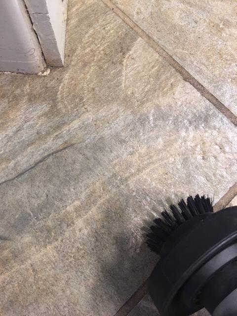 Textured tile is easily cleaned with the Dremel Versa.