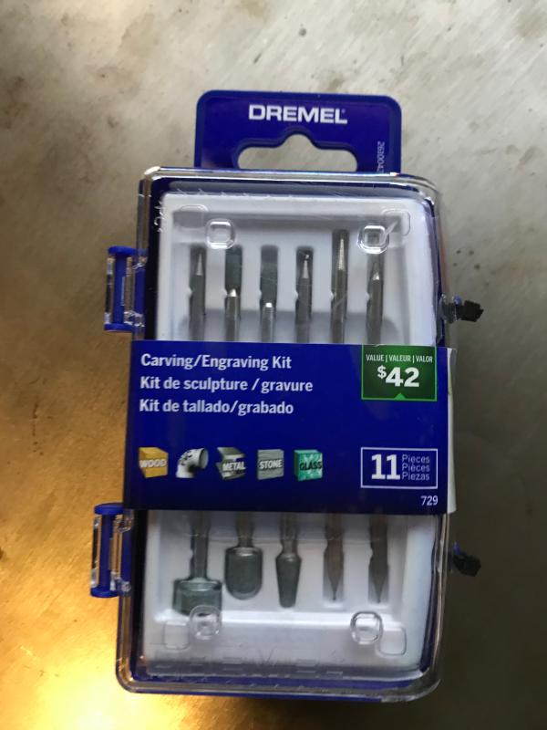 Dremel 11 Pc Carving Engraving Kit Rotary Tool Accessory Kit Model 729