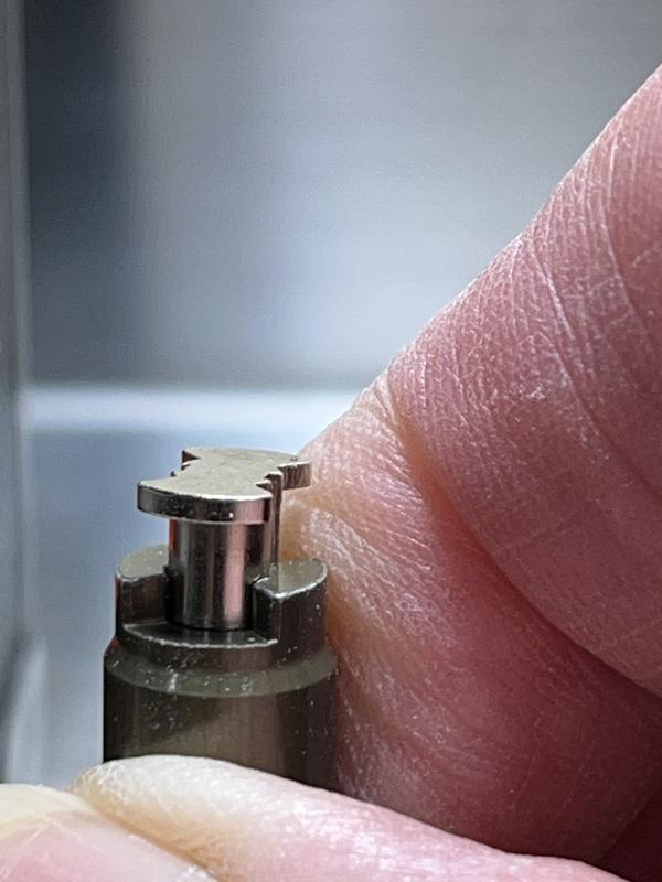 Collar depressed exposing connector