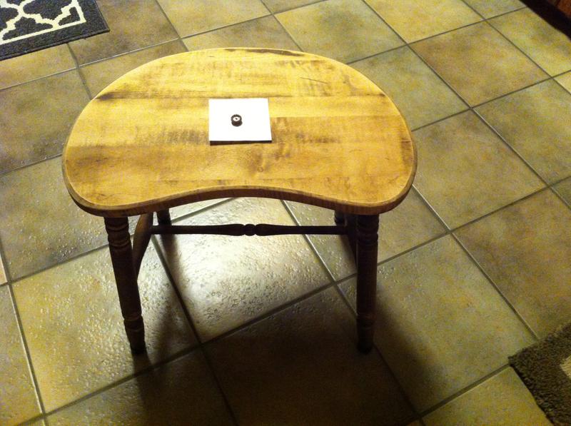 Stool with whats left of the sanding attachment