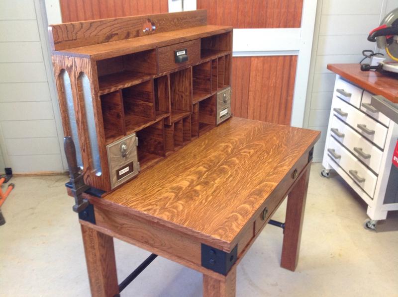 Industrial mission style desk