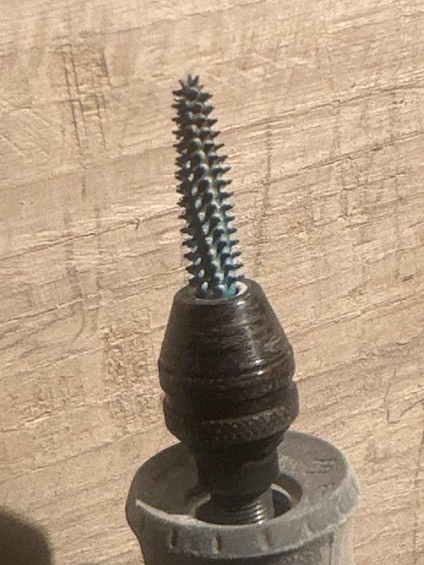 Hard on tools! Having discolored it slightly-it appears to still have all its teeth-impressive