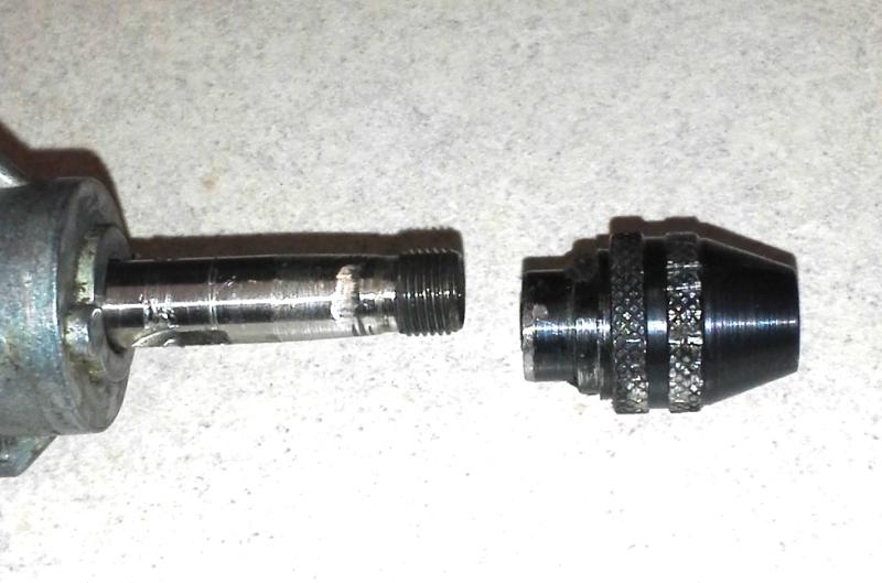 Tapered motor shaft and shortened chuck