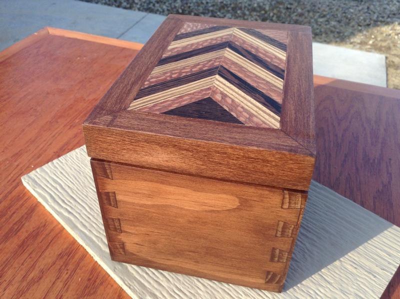 Exotic wood inlayed letter box