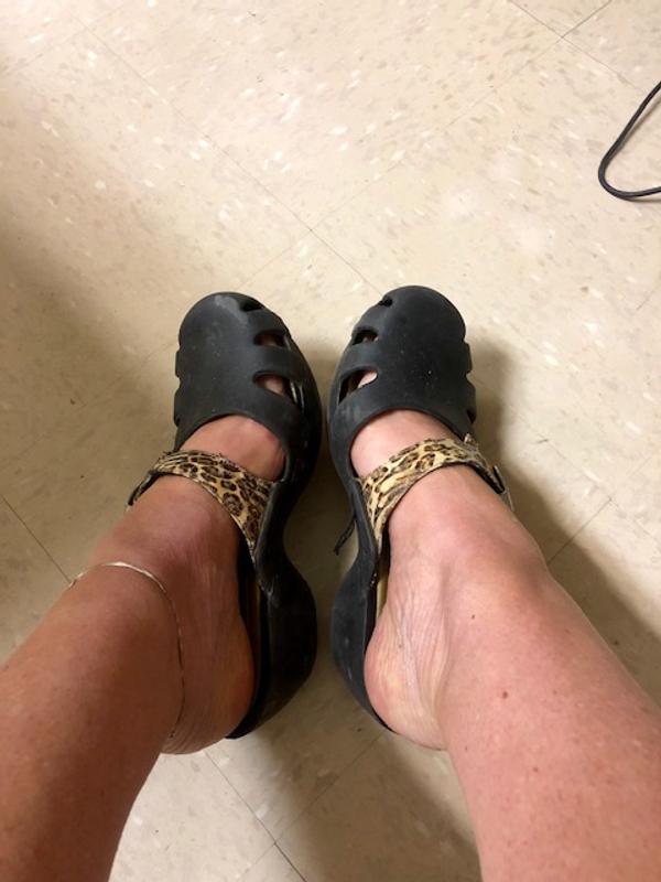 I happen to be wearing them today to my teaching job in a middle school! My most comfortable shoe....