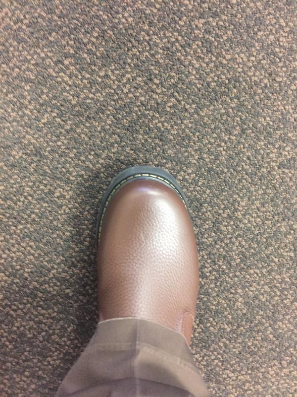 Left shoe is not as round as the right shoe. It looks defective. Can you re send a new pair
