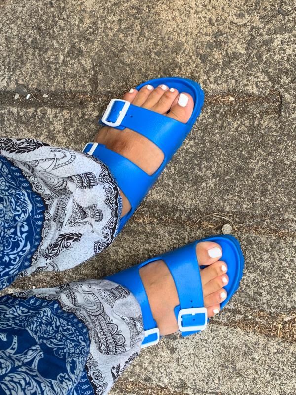 soft blue rubber birkenstocks