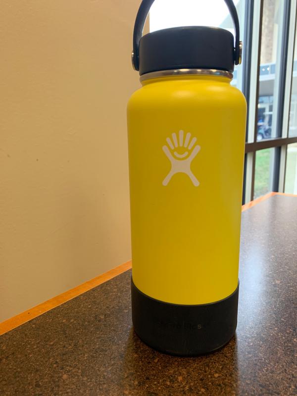 blue and yellow hydro flask