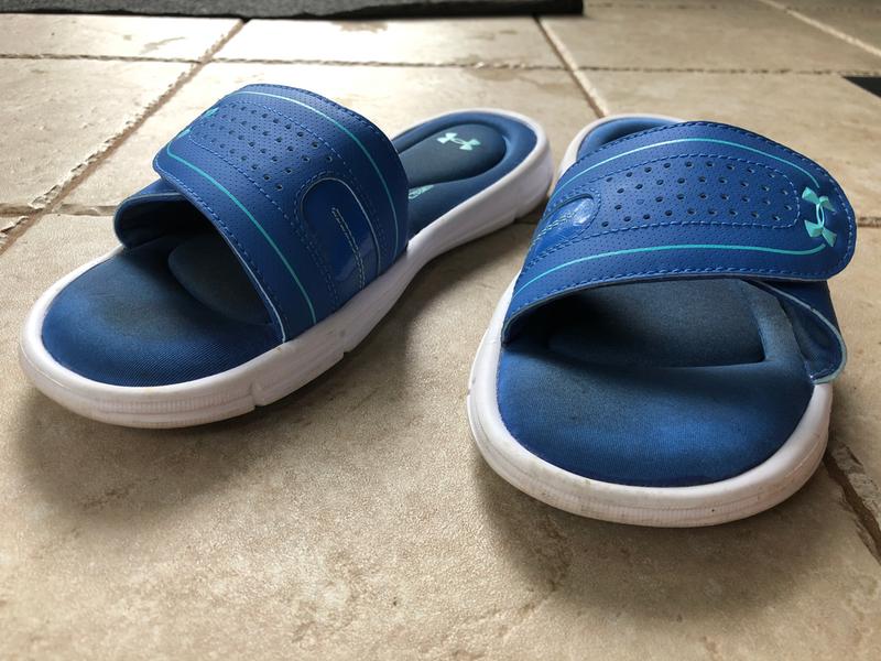 under armour blue slides