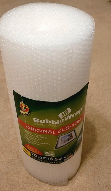 Duck Large Bubble Wrap Protective Packaging For Mailing, Moving, Storage,  12-in x 15-ft