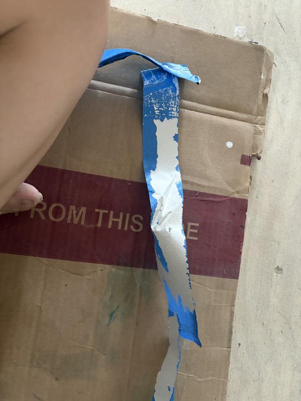 The whole strips of paint where the tape was