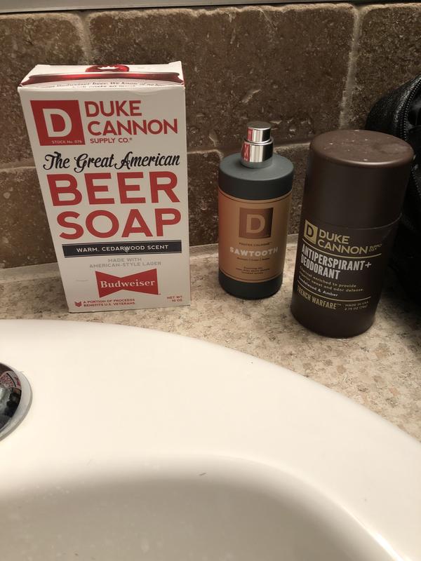 Duke Cannon Supply Co. Beer Soap, Warm, Cedarwood Scent - 10 oz