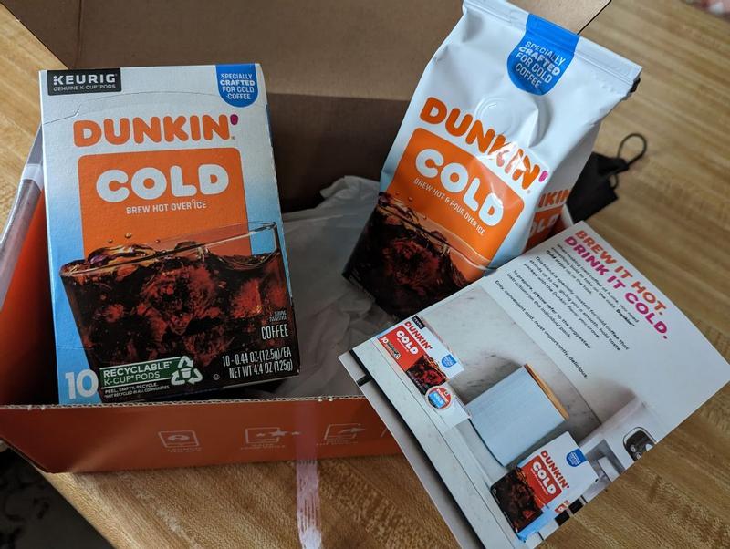 DUNKIN DONUTS COLD BREW HOT OVER ICE KCUP PODS 10CT