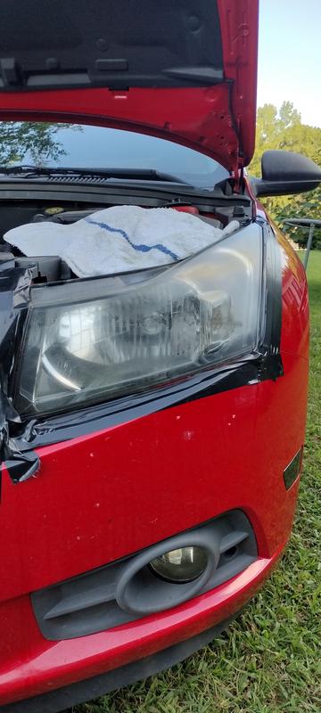 Melted headlight