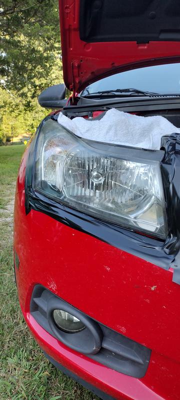 Not melted headlight