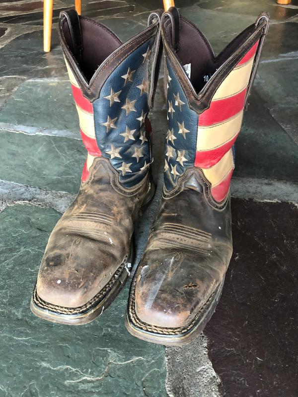 Confederate flag deals square toe boots