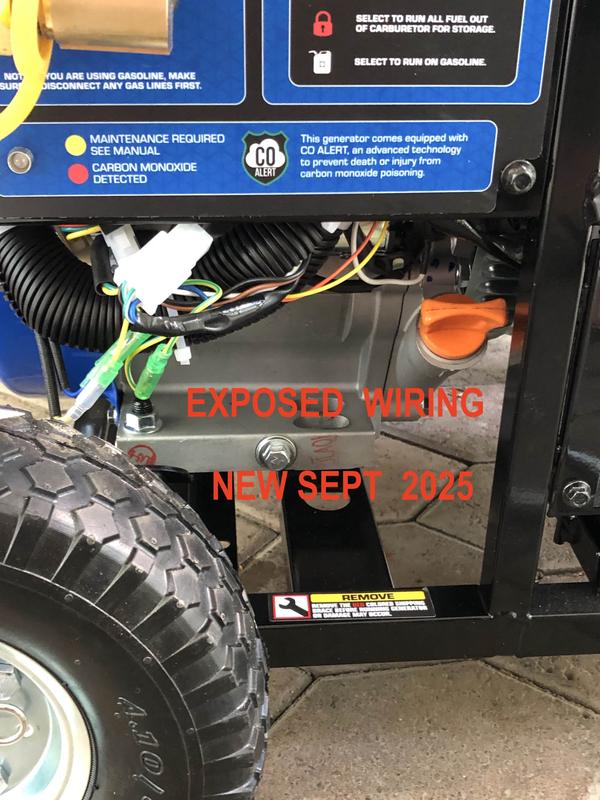 OUR NEW  GENERATOR WITH  EXPOSED WIRING  -- NOT PROTECTED