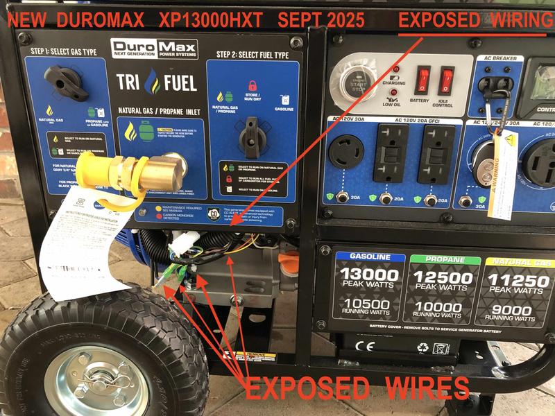 OUR NEW  GENERATOR WITH  EXPOSED WIRING  -- NOT PROTECTED