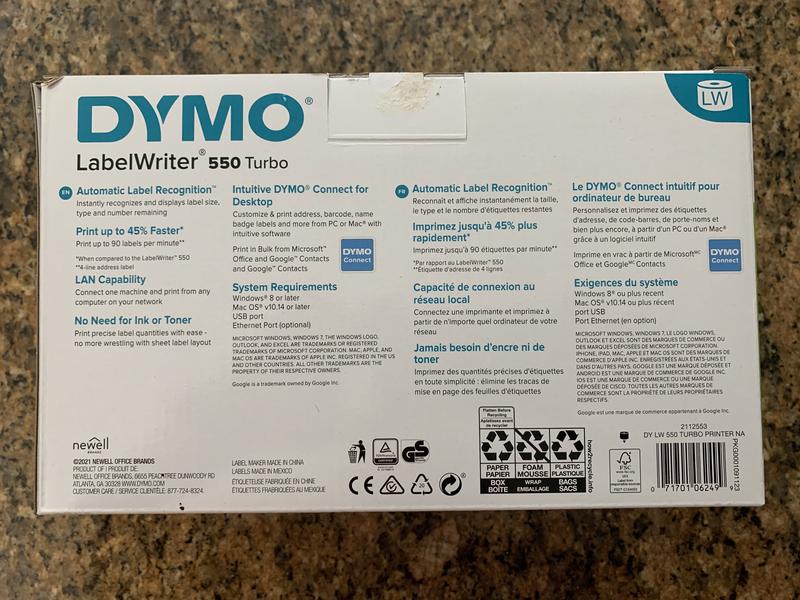 Configuration de votre imprimante d'étiquettes Dymo 550 ou Dymo 550 Turbo  (USB) – Lightspeed Retail (X-Series)