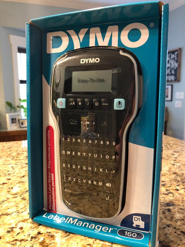  DYMO Label Maker LabelManager 160 Portable Label Maker,  Easy-to-Use, One-Touch Smart Keys, QWERTY Keyboard, Large Display, for Home  & Office Organization, Black : Office Products