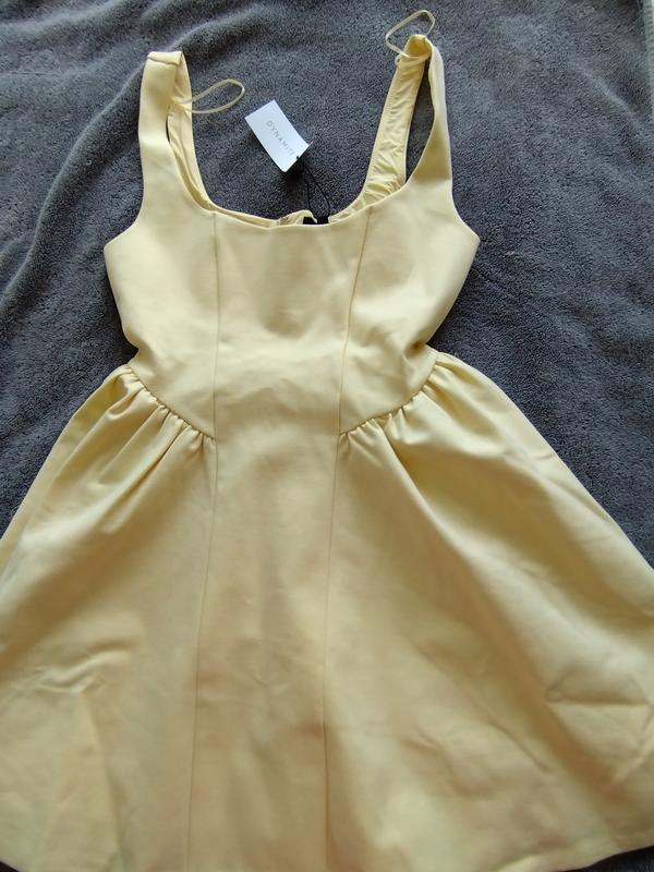 Womens Dress Dynamite Fit And Flare Dress Flared Scoop Neck Ponte Mini  Dress Yellow Dynamite