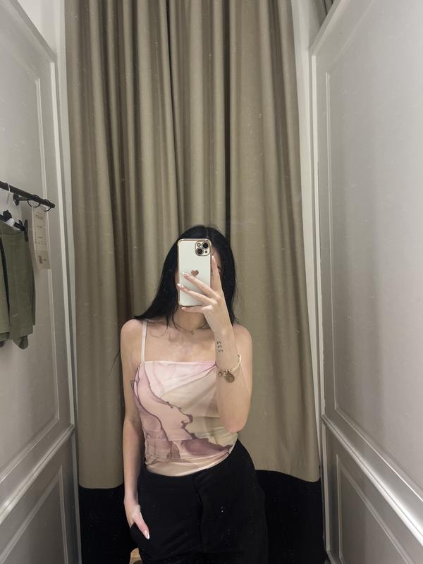 Printed Mesh Cami Top