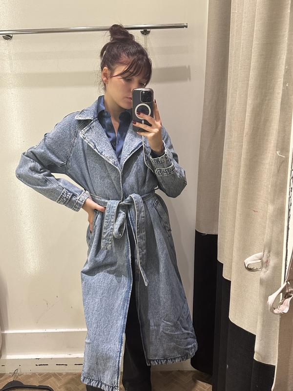 Denim trench hotsell