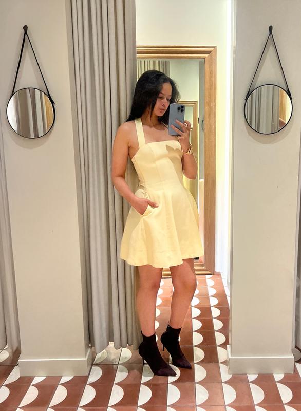 Linen Flared Halter Mini Dress
