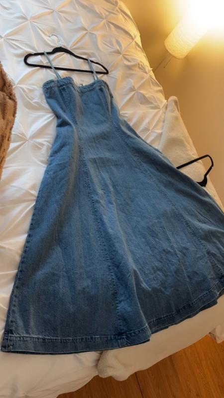 white christmas dresses Take Me Back Strapless Denim Mini Dress Light Denim / L main image 1