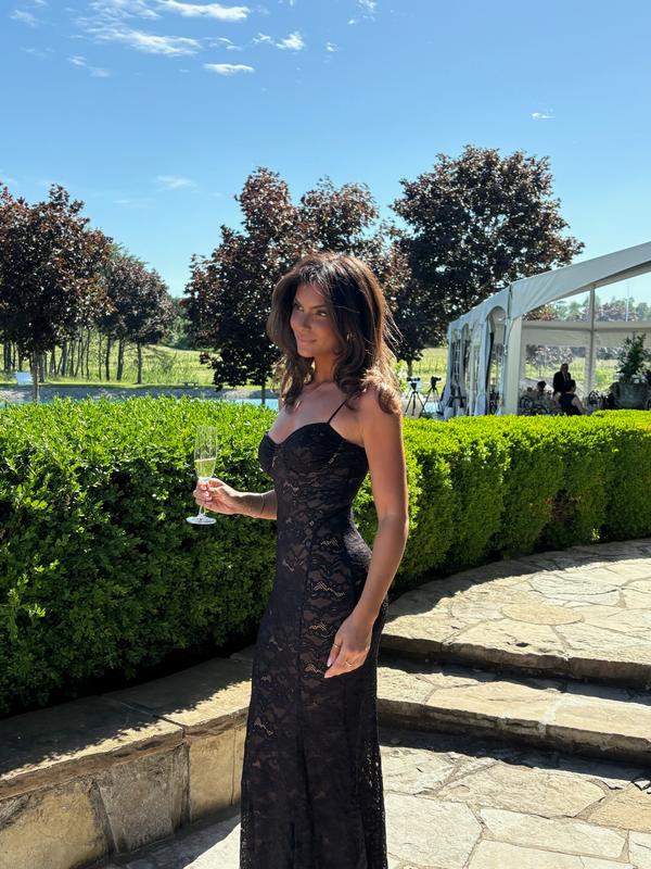 dynamite black lace dress Sweetheart Lace Maxi Dress Black