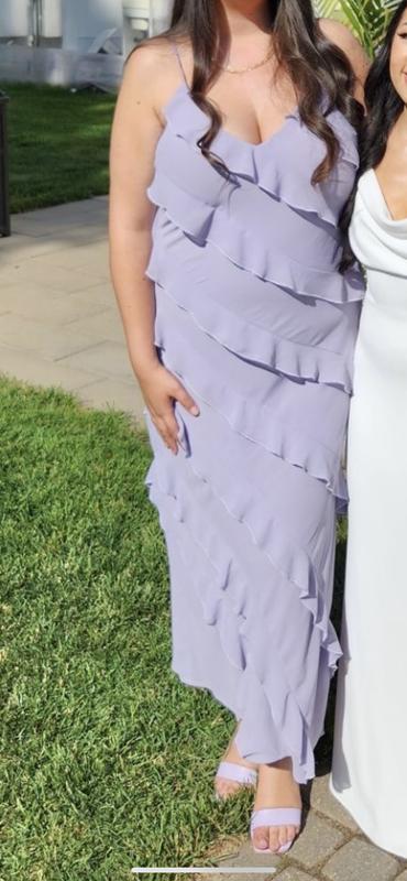 white christmas dresses Daphne Cascade Ruffle Chiffon Maxi Dress in Iris Elysian Meadow, 10 main image 0