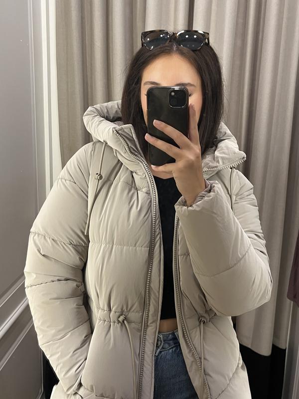 Lustre Puff ™ Cinched Waist Puffer Jacket Green