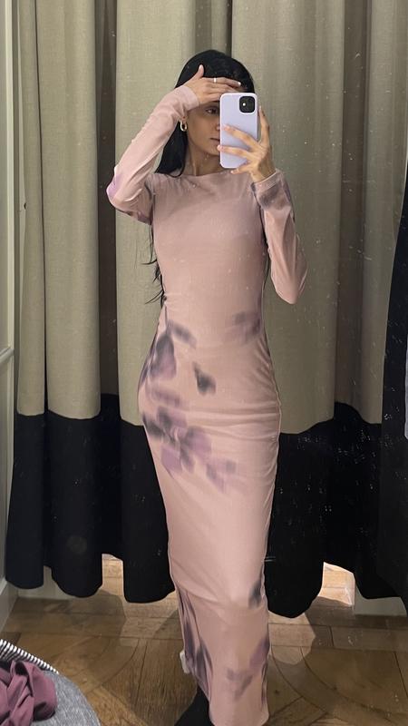 Floral Mesh Maxi Dress Pink | Dynamite