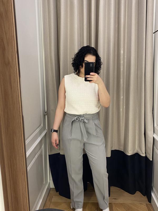 Belted Paperbag Pants Greys