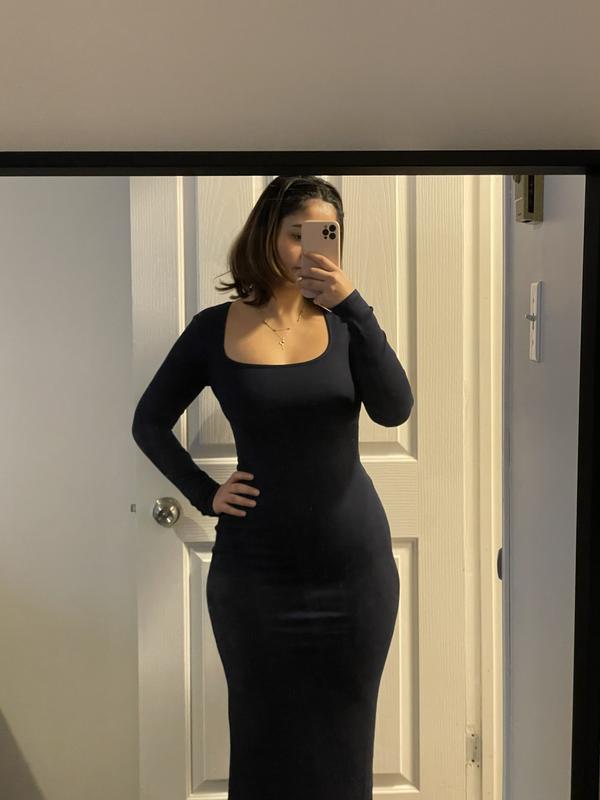 Selena Long Sleeve Ribbed Maxi Dress BROWN | Dynamite