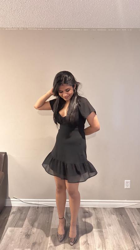 Eliana Flare Mini Dress Black | Dynamite