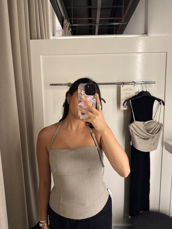 Pinstripe Halter Top