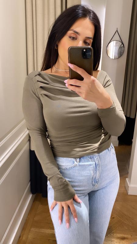 【dydoshop】25ss draped top Women's Draped Mesh Top | Women's Tops | Abercrombie.com