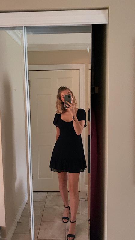 Eliana Flare Mini Dress Black