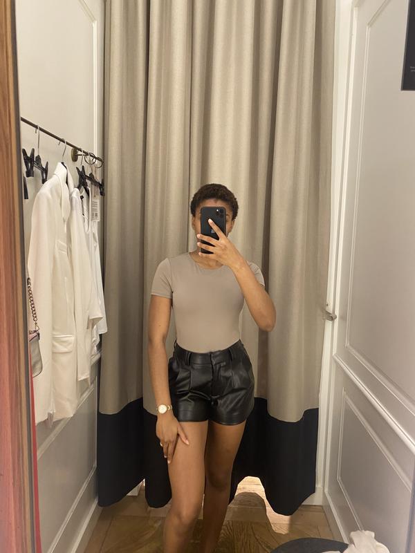Size Faux Leather Shorts