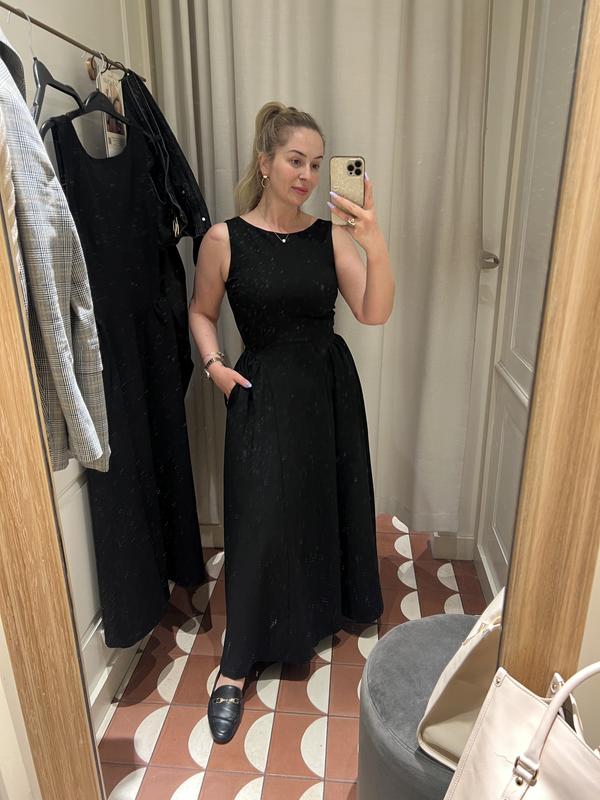 Iris Flared Ponte Maxi Dress Black | Dynamite