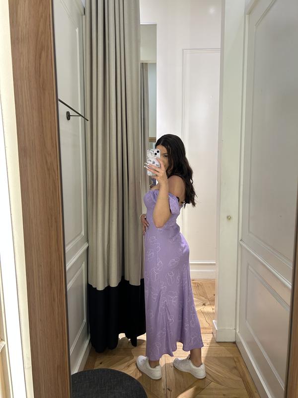 purple dress dynamite Short Sleeve Twist Front Maxi Dress Purple