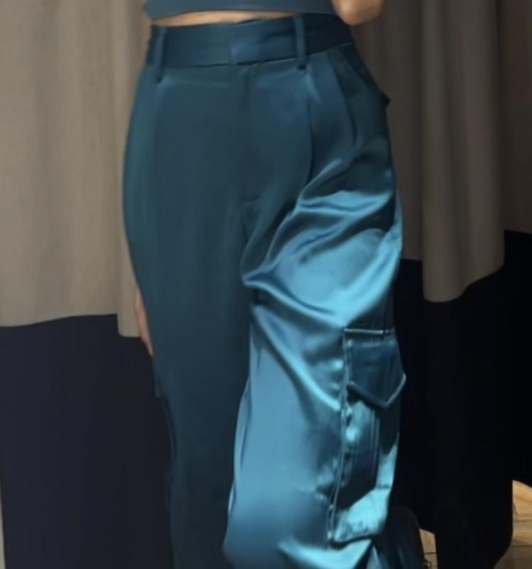 Satin Trousers In Green | JJXX | SilkFred US