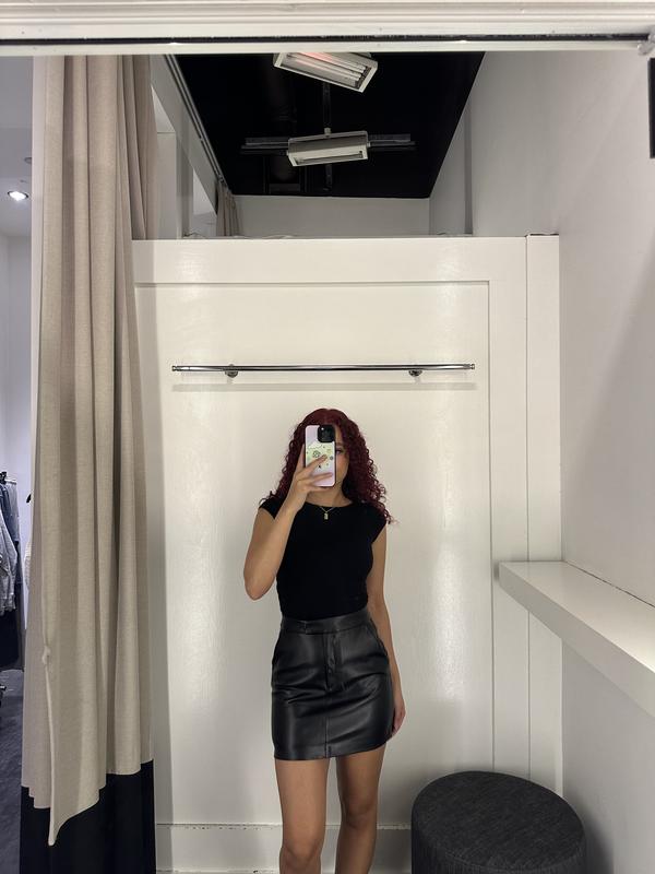 Ali Faux Leather Mini Skirt Black Dynamite