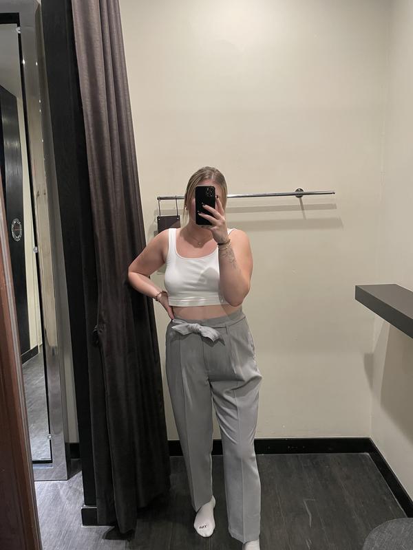 Belted Paperbag Pants Greys