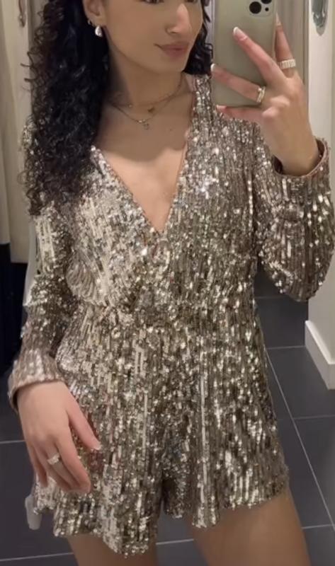 Christelle Sequin Romper GREYS | Dynamite