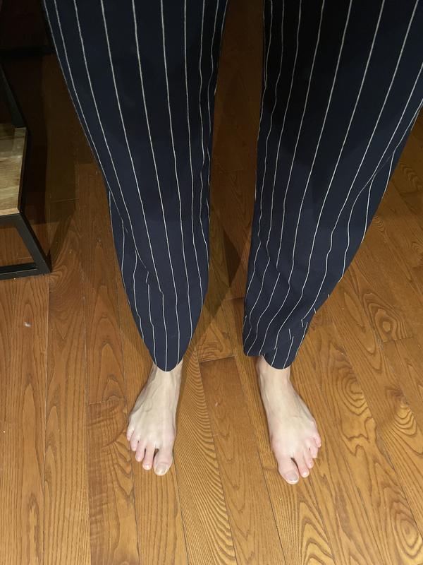 Thin Waistband Wide Leg Pants White
