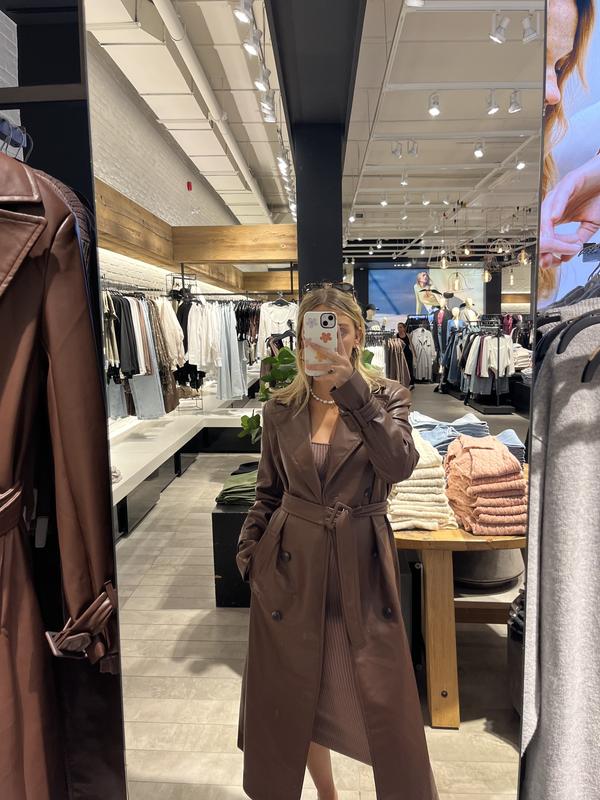 Military Faux Leather Trench Coat Brobei Dynamite