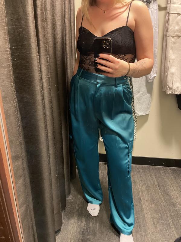 Forever 21 Satin Cargo Pant