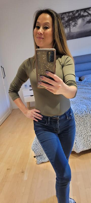 Quinn Long Sleeve Mock Neck Bodysuit Black | Dynamite